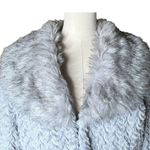 Womens Slonl Gray Faux Fur Textured Faux Fur Coat Shawl Collar Size M Size M Photo 1