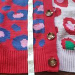 Farm Rio Colorful Leopard Print Feminine Oversized Cotton Cardigan Size Small Photo 5