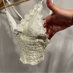 Princess Polly Cute creamy lace metallic thread daisy floral stretchy crop top  Photo 5