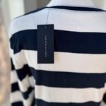 Tommy Hilfiger Navy Blue White Stripe V Neck Long Sleece Tee Shirg Sz Large NWT Photo 2