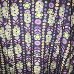 LuLaRoe Blouse Amy Purple Floral Pattern Button Down Short Sleeve Collar L BNWT Photo 3