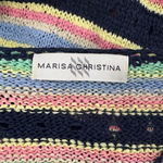 Vintage Marisa Christina Crochet Multicolored Cardigan Sweater Size XL Black Photo 2