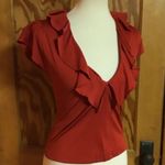 Sexy lady in red 90s plunging top Photo 6