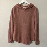 Loft Ann Taylor Super Soft Knit Sweater Hoodie M Taupe Pink Cozy Athleisure Photo 1