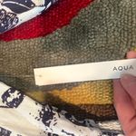 AQUA NWT  Bloomingdales Linen Blend Smocked Midi Dress Long Sleeve Floral White S Photo 5