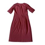 LK Bennett  Liya Dress Cabernet Red Sheath Fitted 3/4 Sleeves Size 4 Women's Photo 8