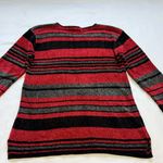 Paraphrase  Women’s Crochet Tunic Sweater M Rayon & Acrylic Blend Red /Gray/Black Photo 7