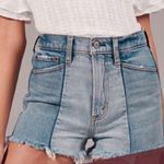 Abercrombie & Fitch High Rise Mom Jean Shorts Two-Tone size 27/4 y2k Photo 0