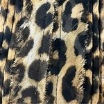 EXPRESS Women XS Blouse Ruffle Leopard Y2k Retro Sheer Cropped Preppy Coastal Photo 9