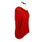 Anthropologie  Moth Open Knit Zipper Back Sweater Orange Size XL Photo 2