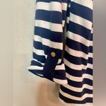 Anne Klein  Woman’s Top Gold Buttons Blue & White Strips (111) Photo 2