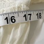 White Frilled Ruffled Button Up Blouse Feminine Romantic Victorian Gold Photo 4