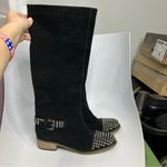 Kelsi Dagger Kelsi Dagger tall black suede boots studded silver women’s size 8 punk goth Photo 1