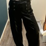Karl Lagerfeld  Black Wide Leg Faux Leather Pants SZ6 Photo 2