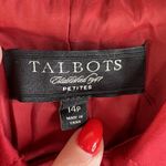 Talbots 14P Petites Dress Jacket Long Sleeve Snap Front Collared Red Women's Photo 5