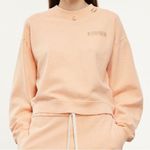 The Kooples  X SPORT FADED ORANGE SWEATSHIRT WITH PIERCING size 0 Photo 0