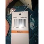 Band of Gypsies  NWT Sybille Deep Teal Floral Long Sleeve Crossover Crop Top S Photo 6