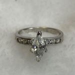 Silver Color Ring, Diamond Shaped Center CZ Set. Photo 5