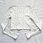 Aeropostale long sleeve floral crisscross lace crop top Photo 1