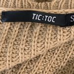 Tic Toc  Size Small Tan Cropped Fray Hem Sweater Women’s. Preloved Photo 4
