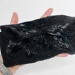 La Regale Vintage 50’s  Original Black Beaded Flower Clutch Purse Photo 1