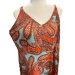 Paisley Print Maxi Dress Sleeveless Boho‎ Casual Summer Beach Cover Up Orange Size XXL Photo 2