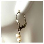 Silver tone fresh water pearl pink beaded drop earrings Photo 6
