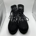 NWOB Larroude Vail Boots Womens 8 Suede Black White Dark Academia Chic City New Photo 1