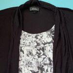 B.WEAR ruffle pullover short sleeve cardigan tunic blouse attach tank top size L Black Size L Photo 4