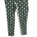 Tracy Negoshian Frida Pants Womens 6 Green Black Geometric Slim Fit Modern Chic Photo 8
