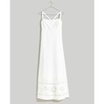 Madewell  Embroidered Eyelet Tie Back Cami Midi Dress Size 10 White Photo 3