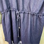 Love Culture  Large Navy Blue V-Neck Tabbed Sleeves Drawstring Waistband Shirt Photo 2