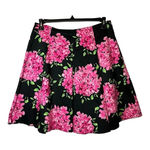 INC Stretch Floral Skirt Pink Black Hydrangeas Box Pleat Skirt Women Size 10 Photo 0