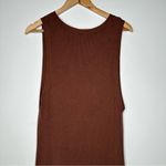 Anthropologie Daily Practice by  Brown Slim V-Neck Ribbed Dress Size Medium Photo 8