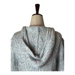 Next Era By  Sweater Women Medium Blue‎ White Cable Knit Hooded Pullover Tassel Photo 3