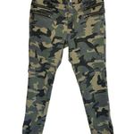 Umgee Small Skinny Pants Camo Stretch Pockets Mid-Rise Side Ankle Zippers Green Photo 0