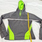 Augusta Sportswear  Freedom 1/4 Zip Hooded Pullover Sweatshirt Gray Neon Green XS Photo 4