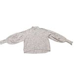 L'Academie L’Academie Heather Gray Women’s Mockneck Ribbed Fable Sweater Photo 6