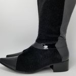 Maher Italian Expression Women's Suede Patent leather Riding Boots Black Size 39 Photo 8