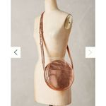 Baggu  Anthropologie Delphine Leather Circle Bag Crossbody‎ Purse Rose Gold Photo 1