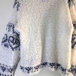 Anthropologie  Pilcro Petra Feathered oversized sweater cream navy size small Photo 13