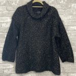carole little  Metallic Black Cowlneck Sweater Photo 0