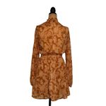 Max + Ash‎ Dress Size M Orange Paisley Print Long Sleeve Mini Keyhole Casual Size M Photo 4