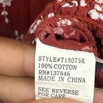 Roommates  Boho Floral Burnt Orange Short Sleeve Shirt Size Medium Photo 4