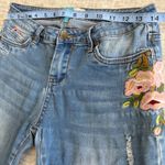Women's Cali 1850 Size 5 Blue Denim High Rise Stretch Jeans Floral Pattern Photo 3