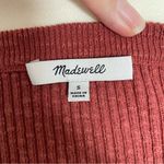 Madewell  Sweater Cardigan Top Scoopneck Cropped Buttons Front Textured Rust Pink Photo 10