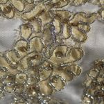 Vintage Y2K 2000s Champagne Cream Wedding Dress Formal Ballerina Mini Gown Tan Size 4 Photo 9