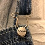 Dr. Seuss Women’s  Brand Cat‎ in the Hat denim jean shorts overalls sz L Photo 4