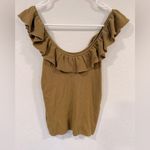 Madewell Wakeford Ruffle Sweater Tank Bronzed Lichen Size Small EUC Photo 4