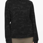 Lululemon Women's 6 Black Gray Camo Scuba Training Yoga Pullover Hoodie Sweater Photo 0